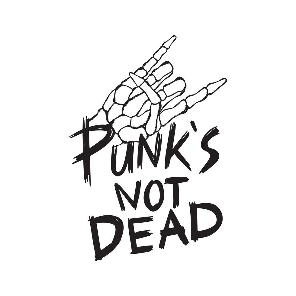 punks niet dood doodle illustratie voor sticker tattoo poster tshirt ontwerp etc vector