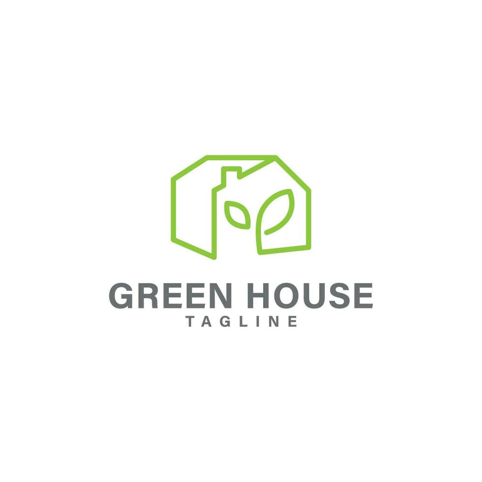 groen huis logo vector ontwerpsjabloon