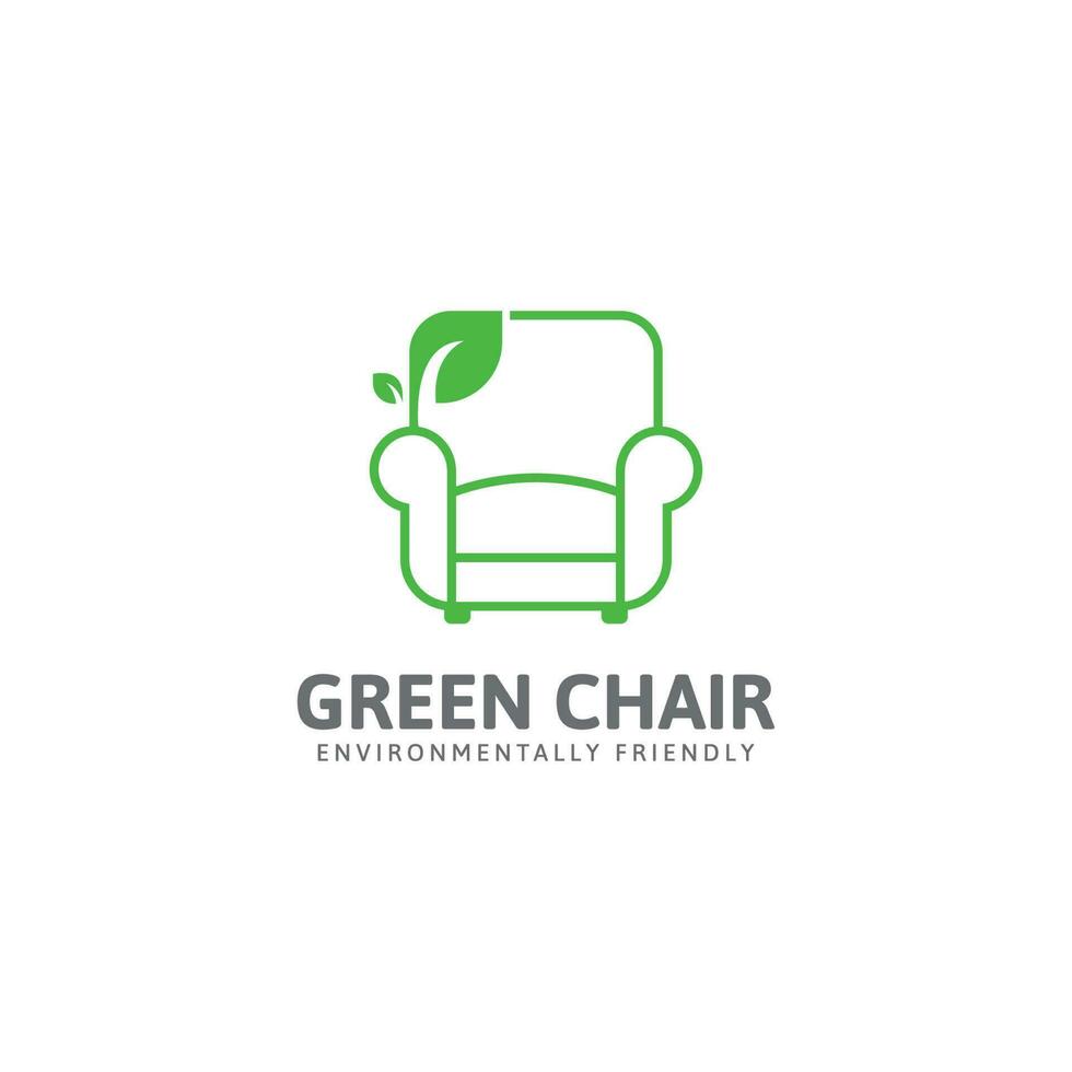 groene stoel logo ontwerp vector