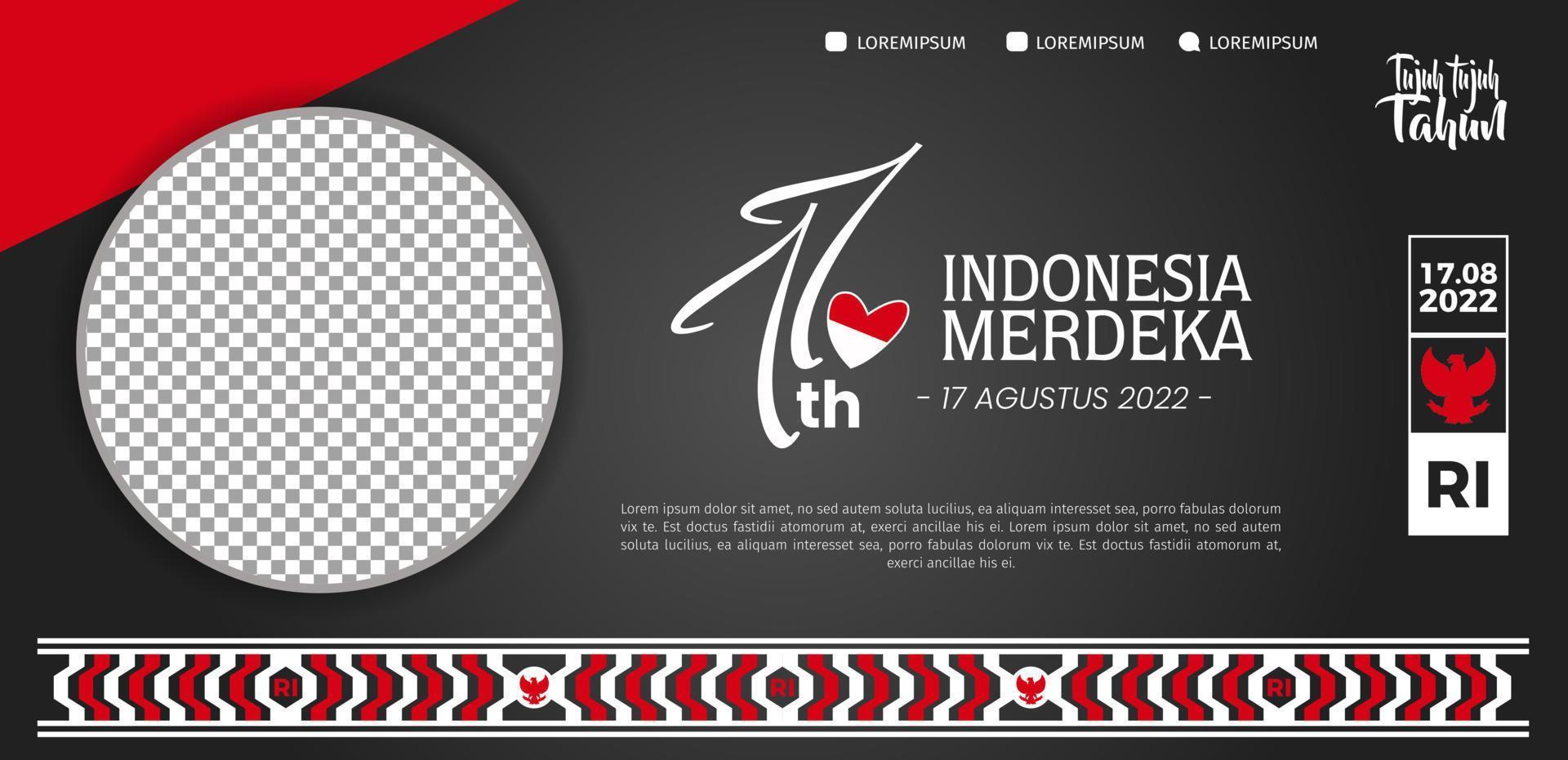 77 jaar, verjaardag onafhankelijkheidsdag van de republiek Indonesië. illustratie poster, banner sjabloonontwerp vector