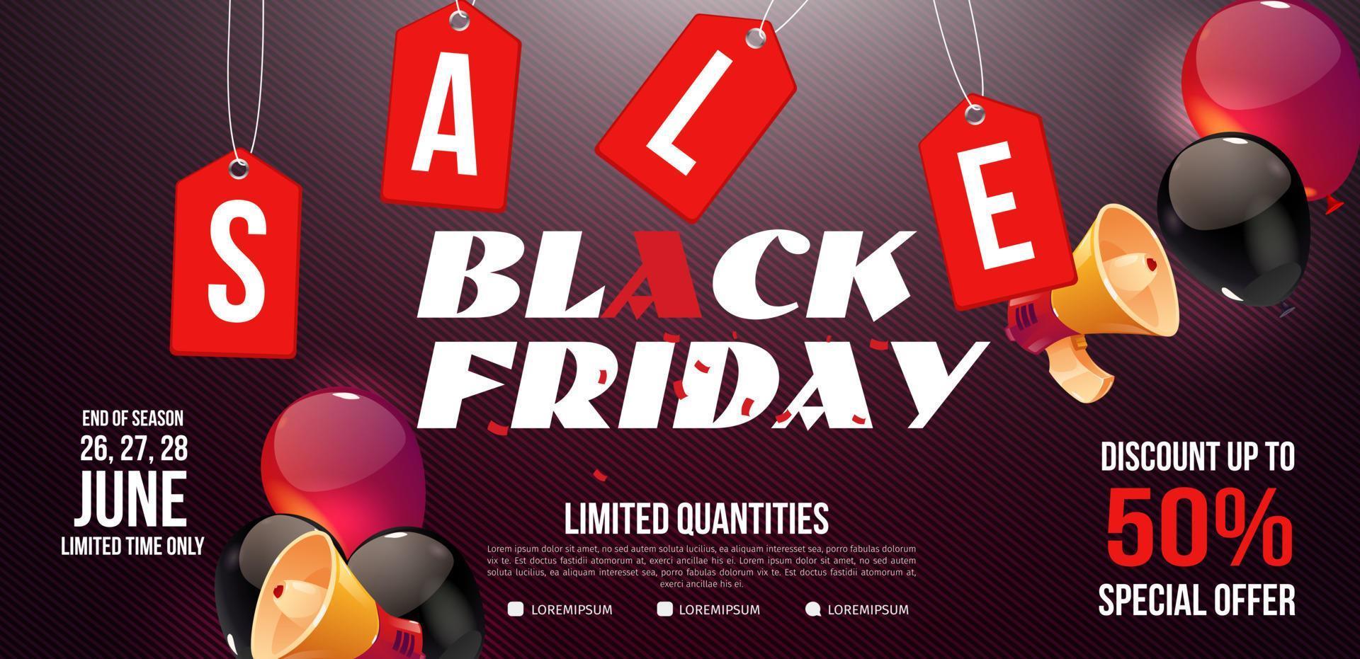 zwarte vrijdag verkoop banner lay-outontwerp vector