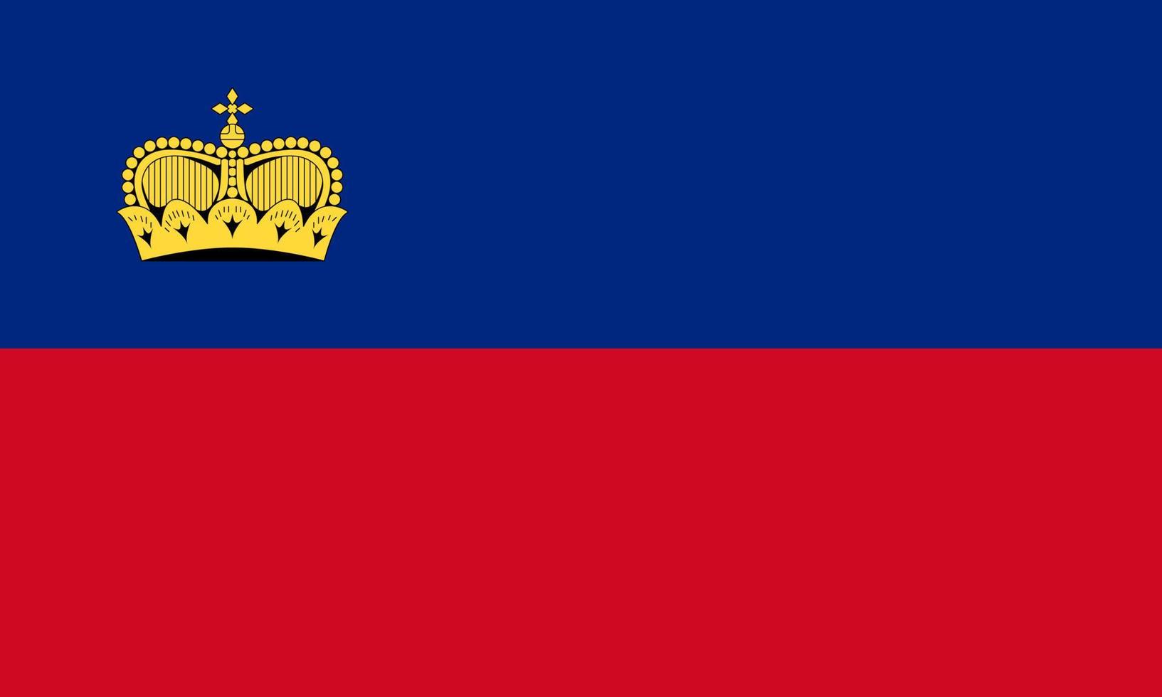 vlakke afbeelding van de vlag van Liechtenstein vector