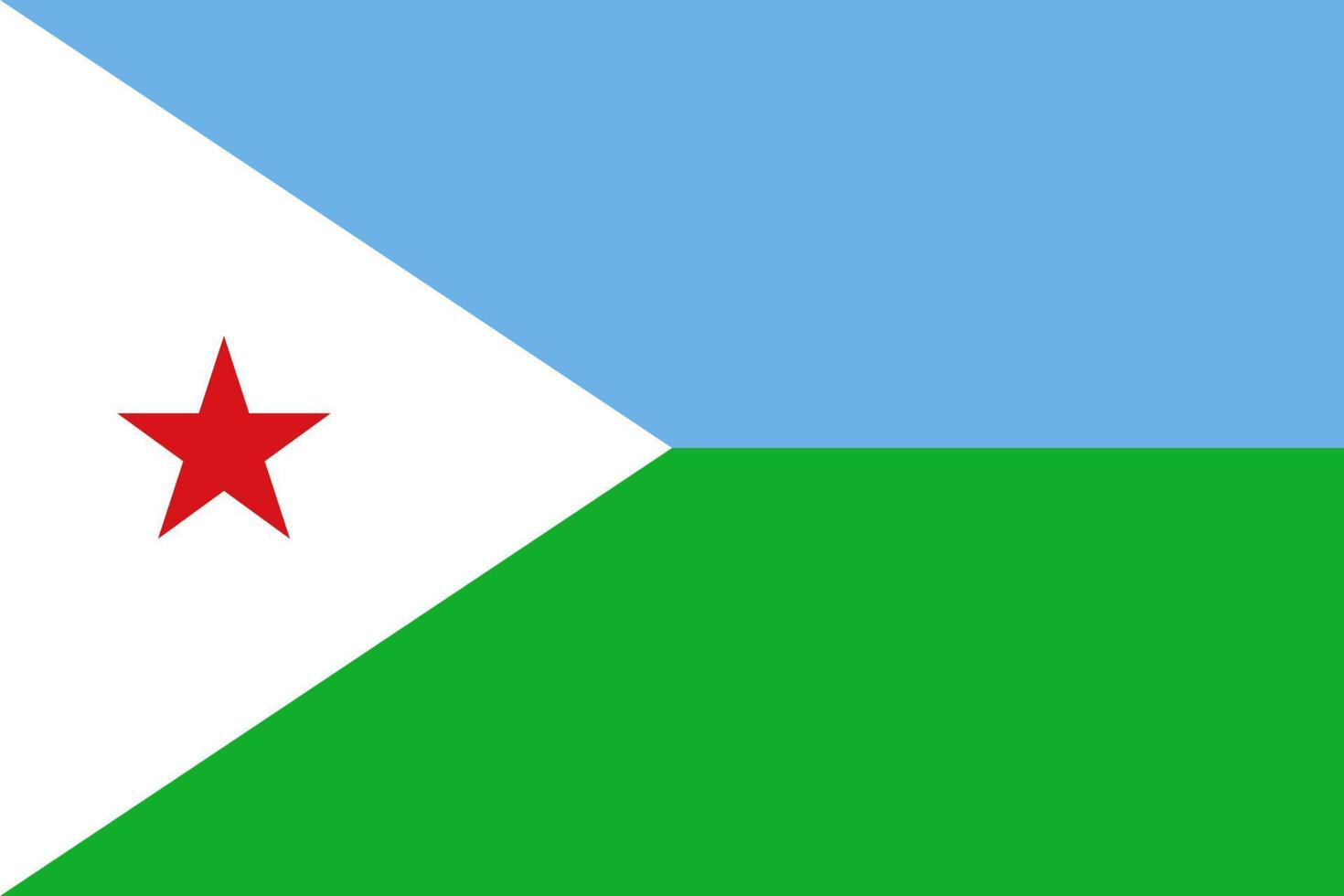 vlakke afbeelding van de vlag van djibouti vector