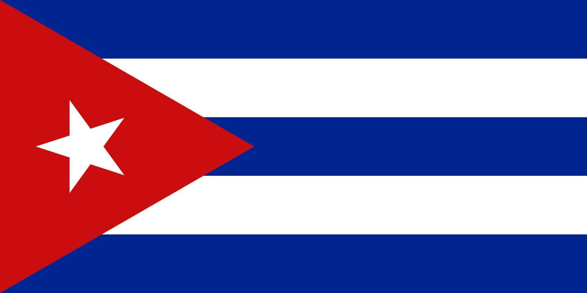 vlakke afbeelding van de vlag van Cuba vector