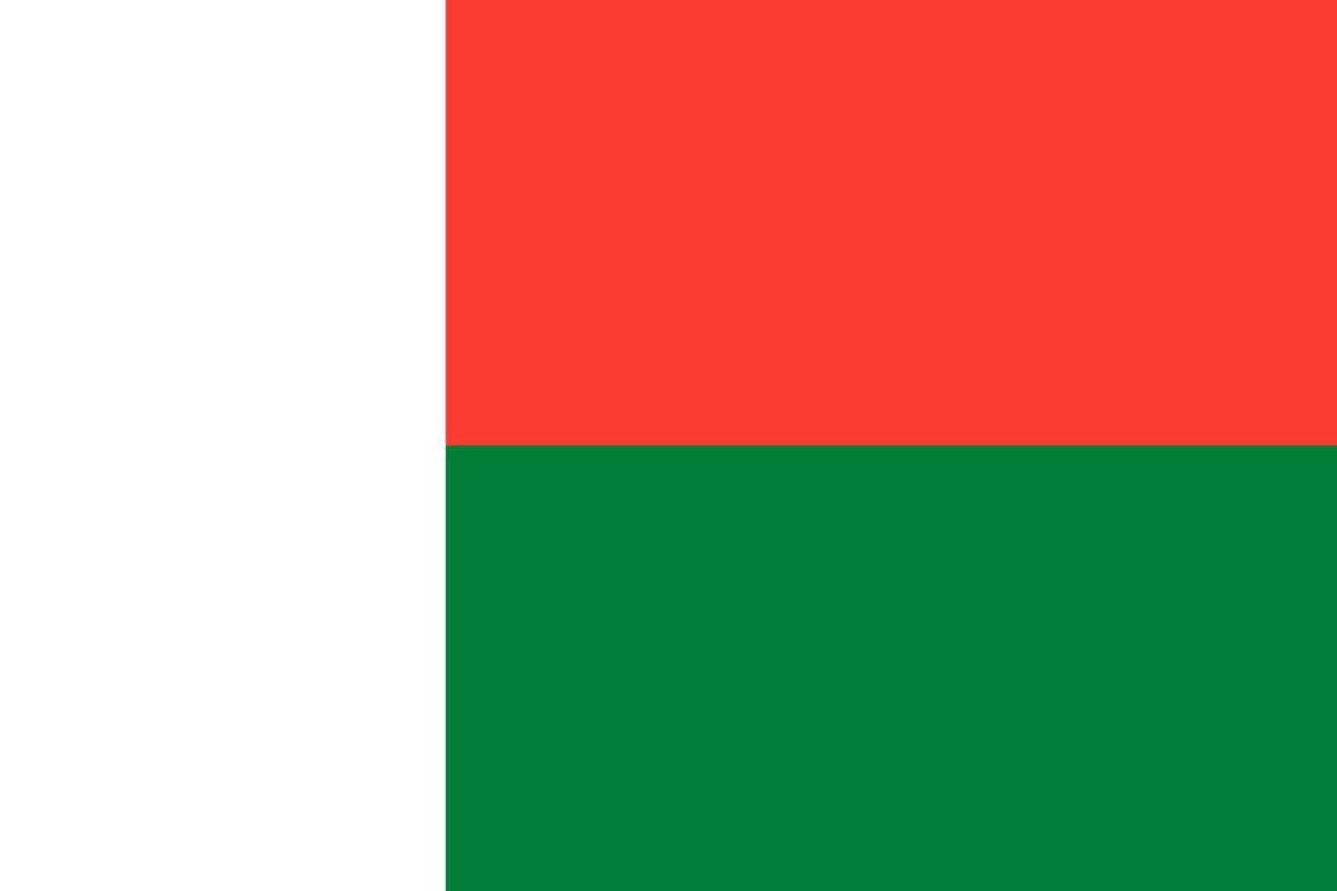 vlakke afbeelding van de vlag van Madagaskar vector