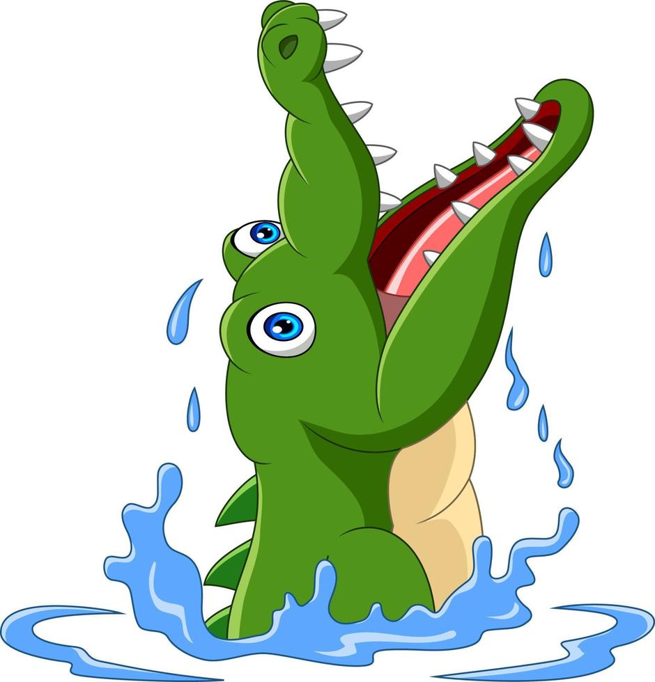 cartoon krokodil in het water vector