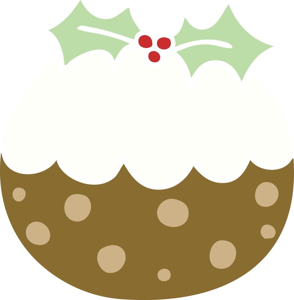 eigenzinnige handgetekende cartoon kerstpudding vector