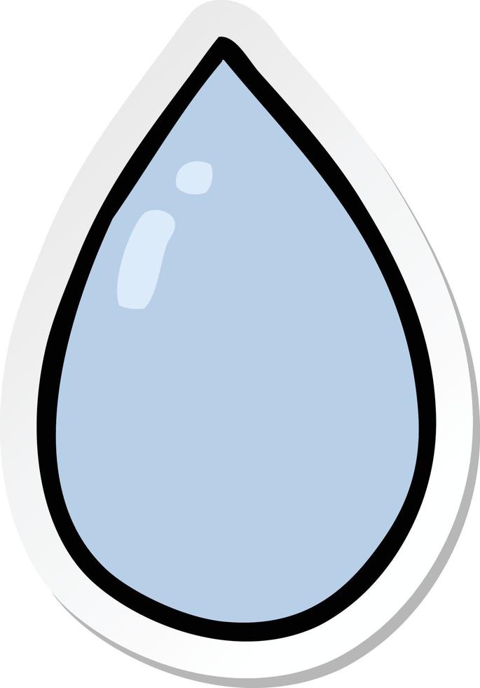 sticker van een tekenfilmwaterdruppel vector