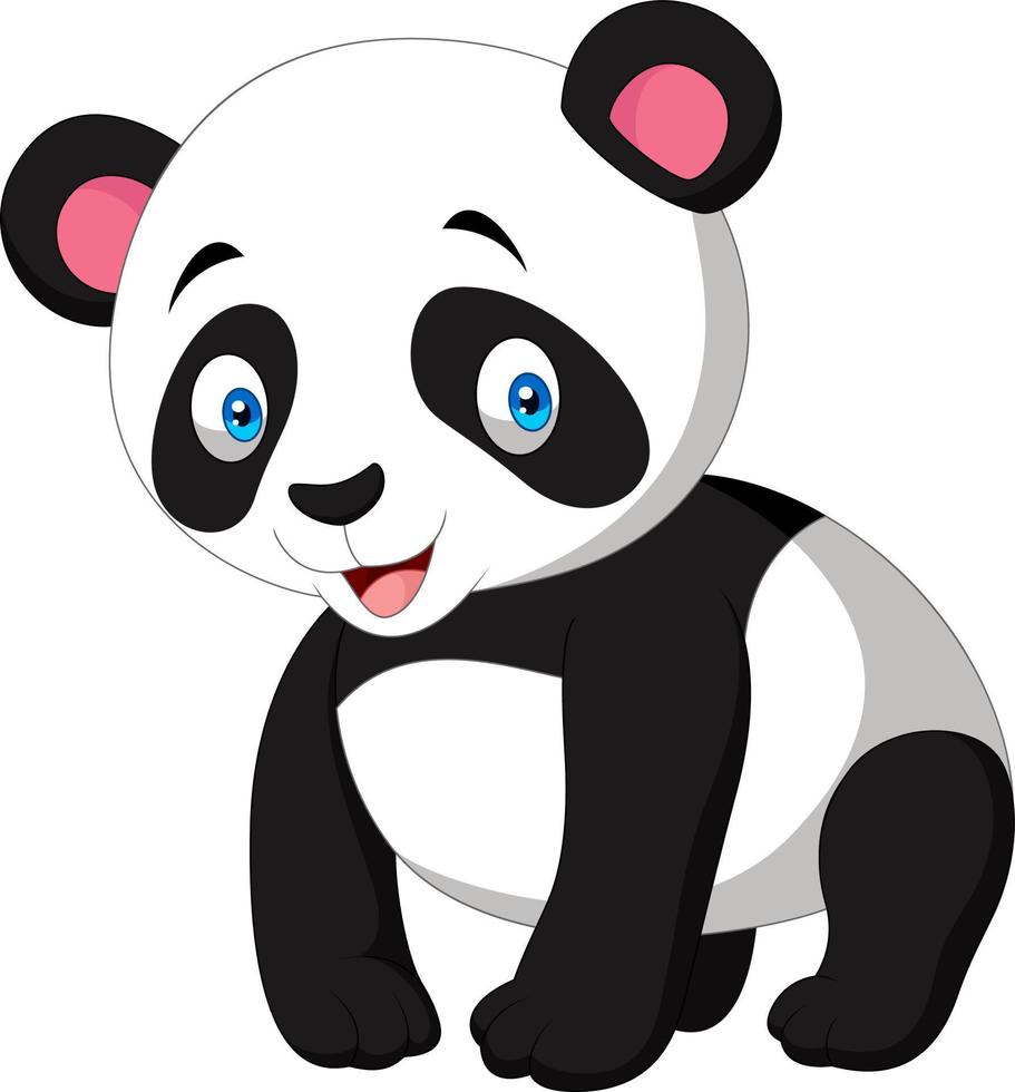 cartoon schattige panda geïsoleerd op een witte achtergrond vector