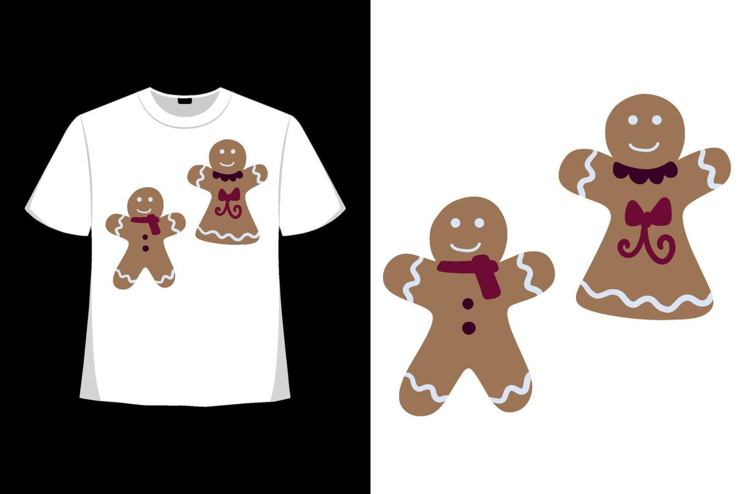 Dhr. en mevr. cookie christmas xmas tshirt ontwerp. gelukkig kerstdag t-shirtontwerp goed voor kleding, wenskaart, poster en mokontwerp. vector