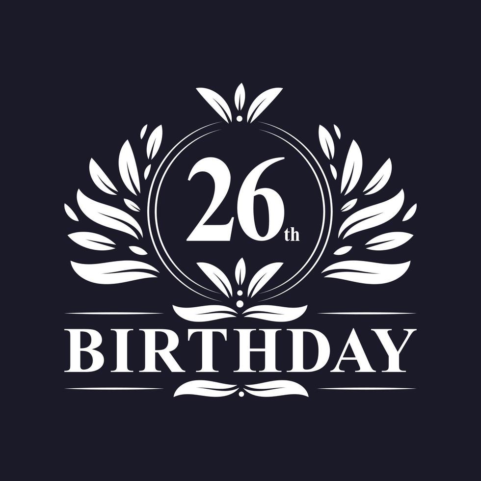 26e verjaardagslogo, 26 jaar verjaardagsviering. vector