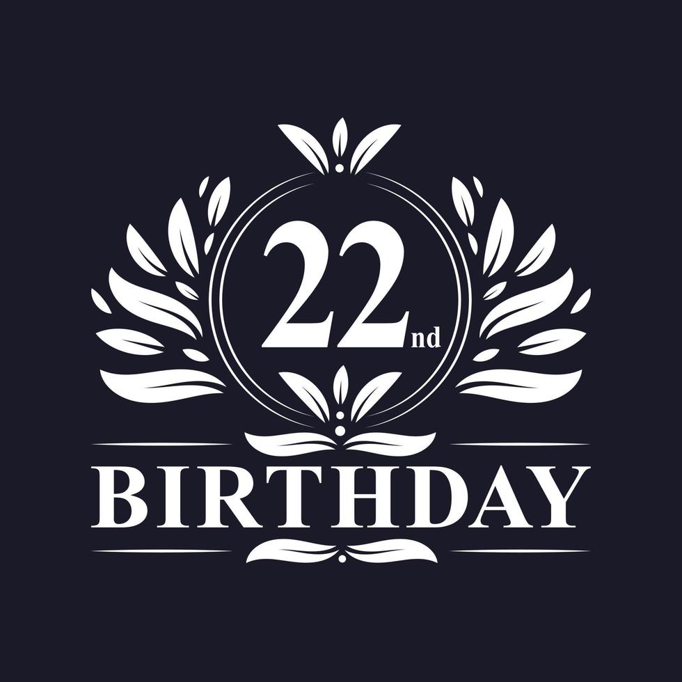 22e verjaardagslogo, 22 jaar verjaardagsviering. vector