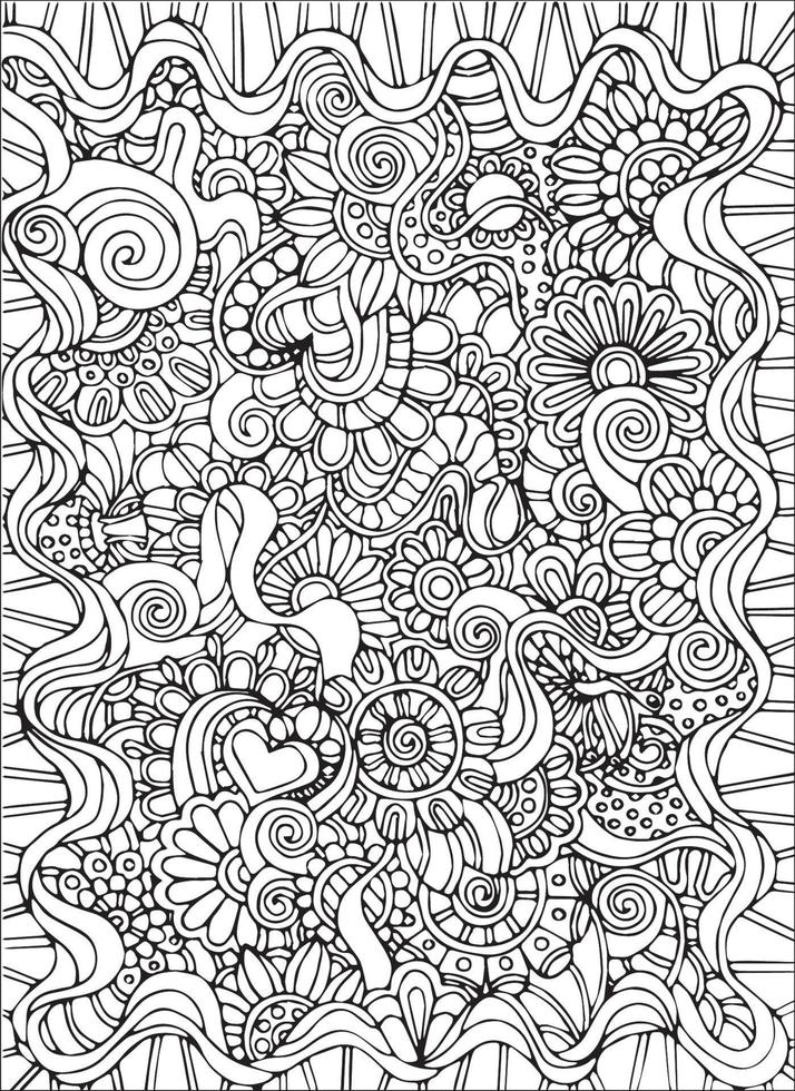 doodle kleurboek pagina-achtergrond vector