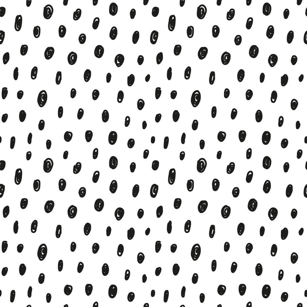 zwart-wit naadloos patroon met willekeurige getekende stippen. vector