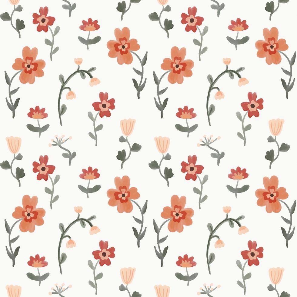 mooi naadloos rasterpatroon met eenvoudige bloemen. achtergrond met decoratieve bloemenornamenten voor textiel, wikkels, stoffen, kleding, omslagen, papier, drukwerk, scrapbooking. zachte kleur bloem vector