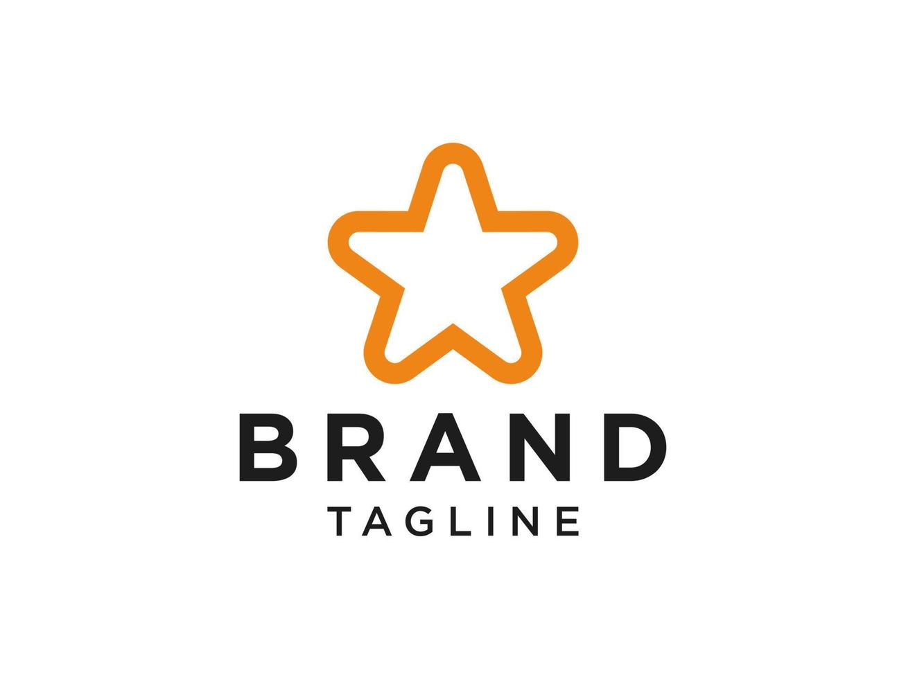 ster schoon logo. oranje vorm sterpictogram met lijn combinatie geïsoleerd op een witte achtergrond. bruikbaar voor bedrijfs- en merklogo's. platte vector logo-ontwerpsjabloon sjabloon.