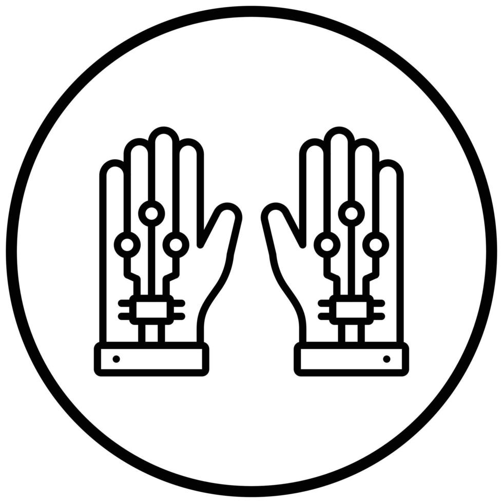 bekabelde handschoenen pictogramstijl vector