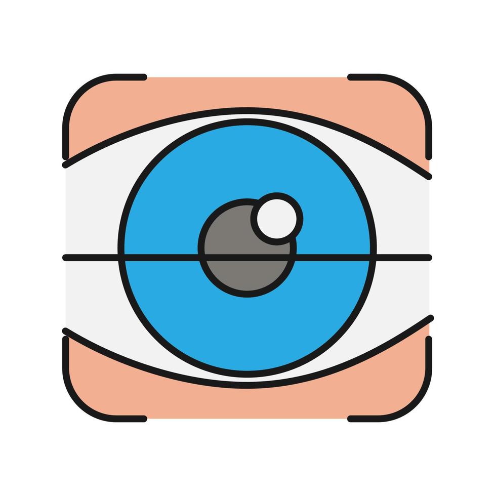 retina scan kleur icoon. optometrie. oog authenticatie. geïsoleerde vectorillustratie vector