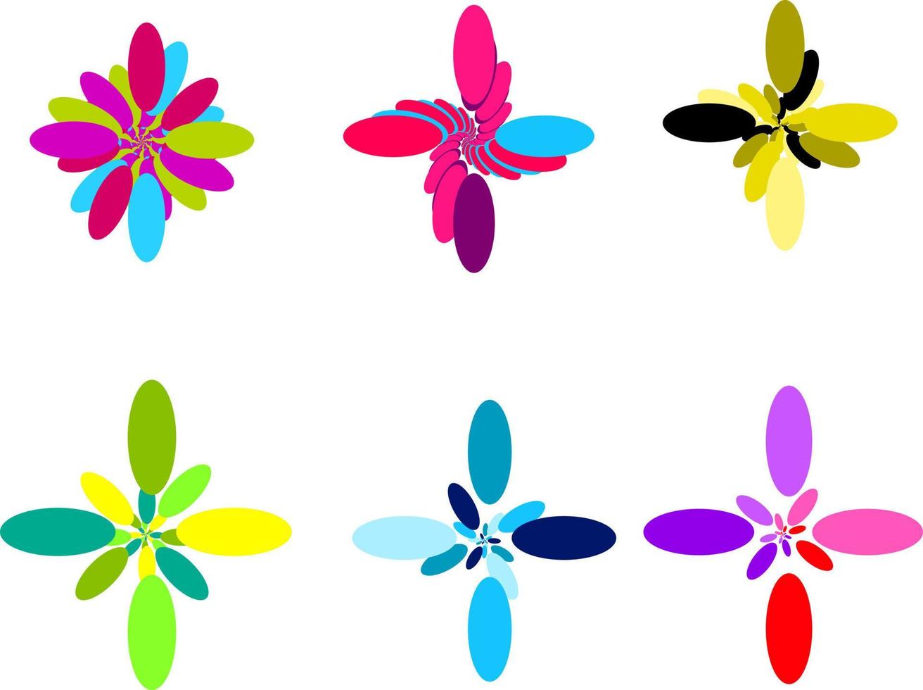 set van kleurrijke bloemen achtergrond. vector