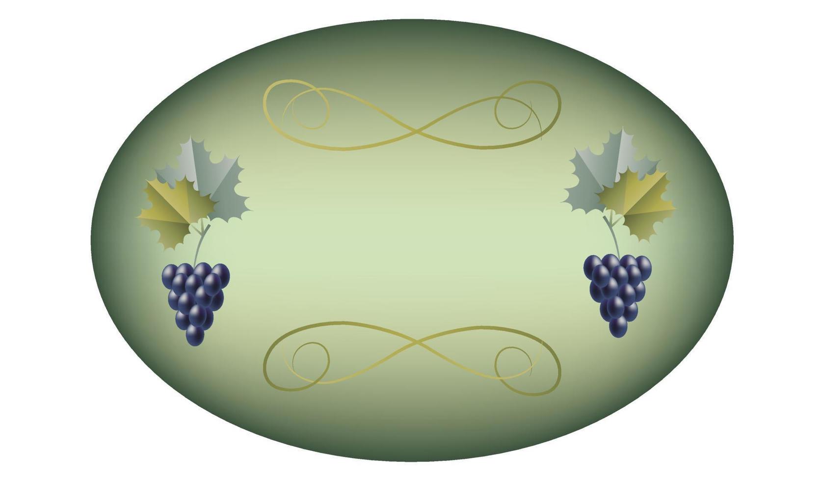etiket voor wijn. frame met druiven. vector