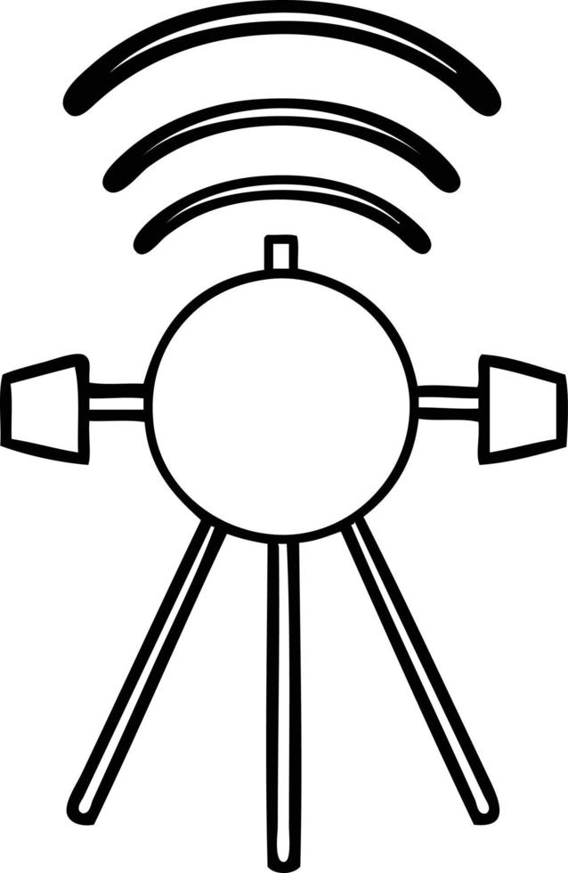 lijntekening cartoon satelliet vector