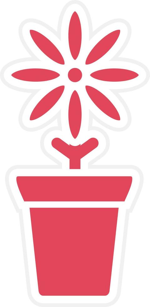 bloempot pictogramstijl vector