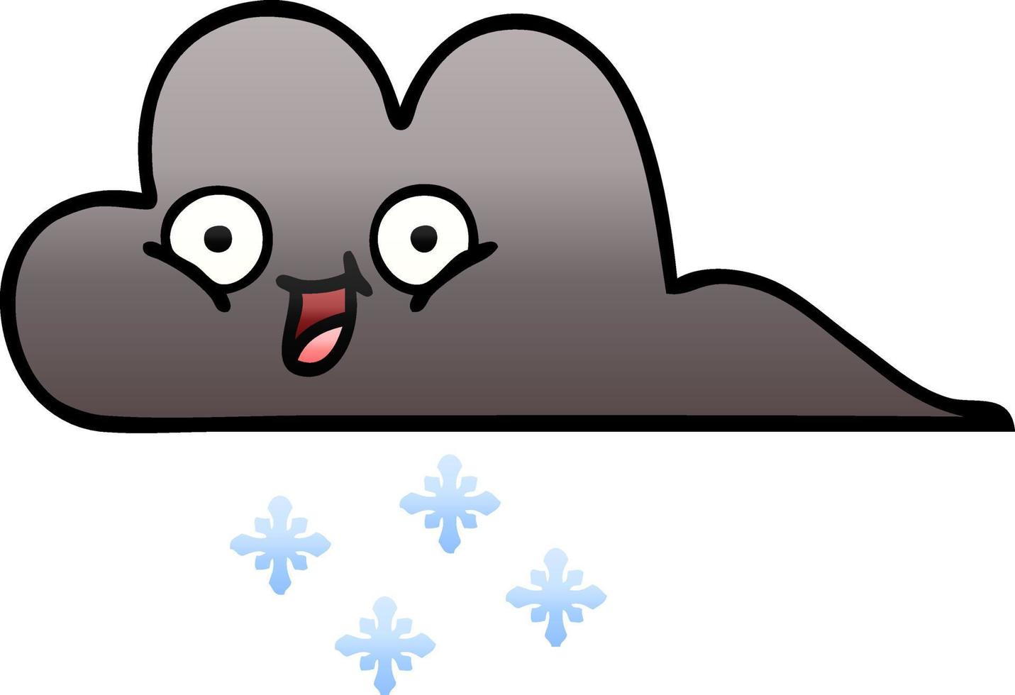 gradiënt gearceerde cartoon storm sneeuw wolk vector