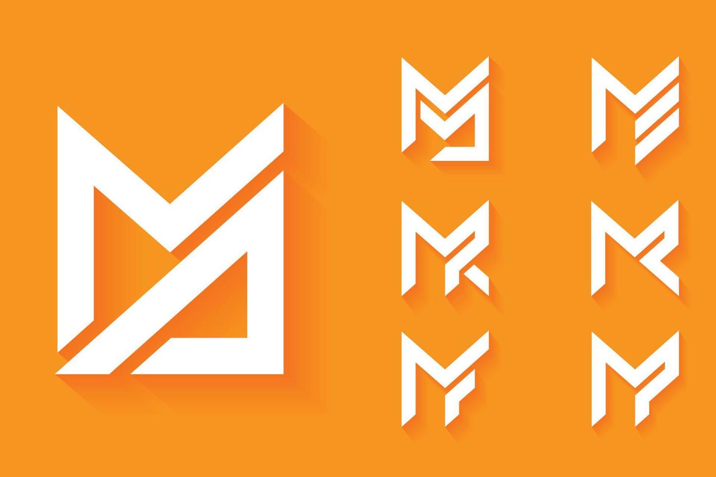 ma mm mr mf mij mr mp brief logo ontwerpconcept vector