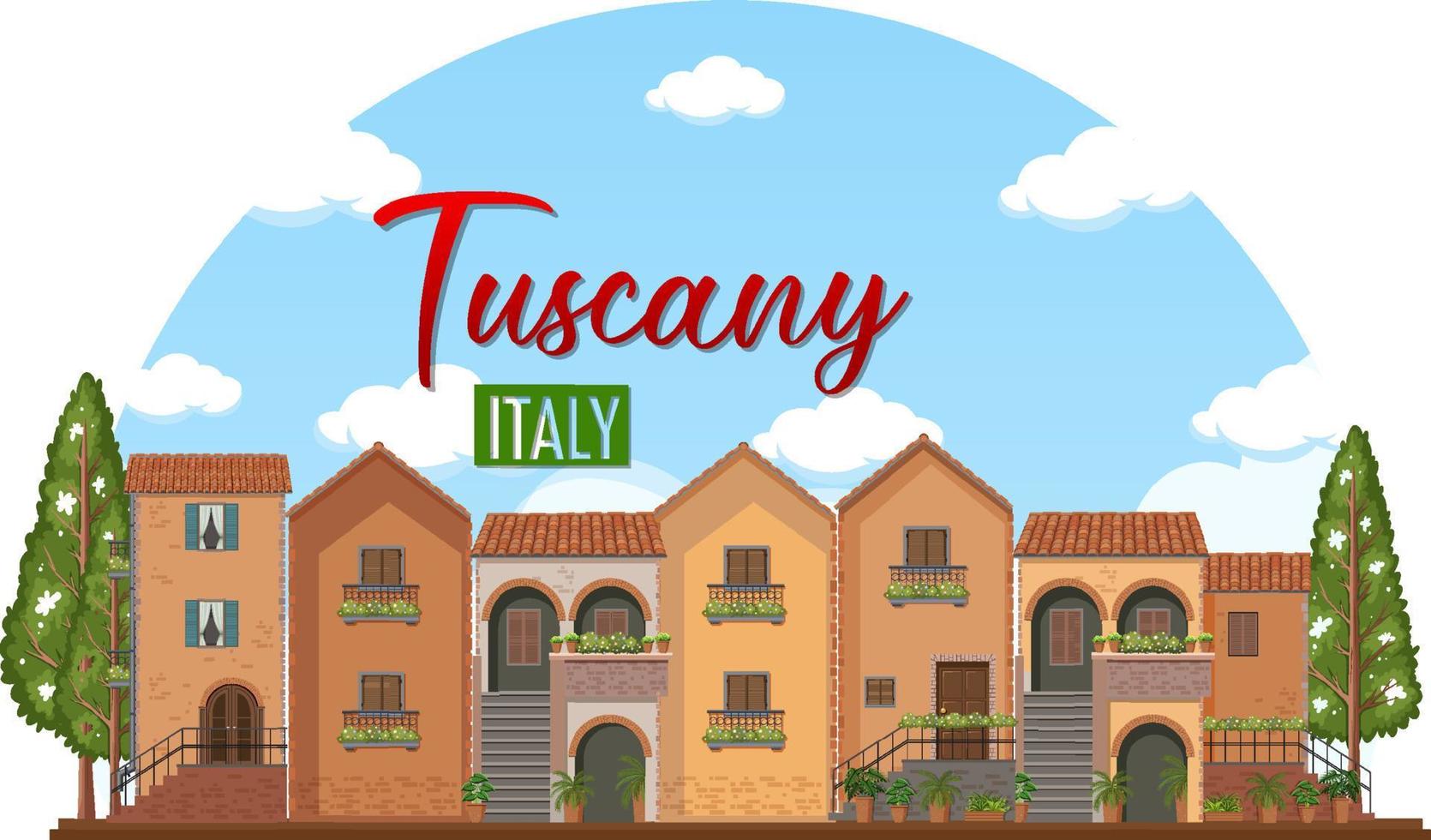 toscane italië landmark logo banner vector