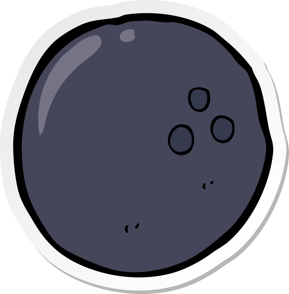 sticker van een cartoon bowlingbal vector