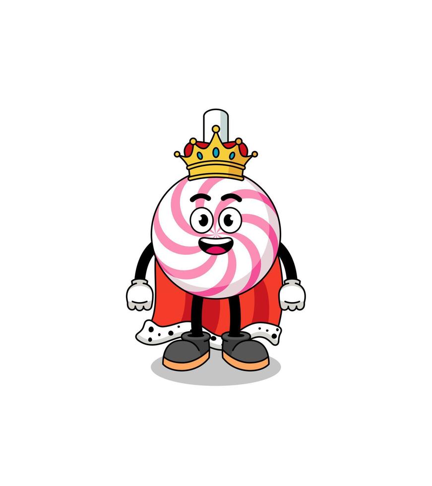 mascotte illustratie van lolly spiral king vector