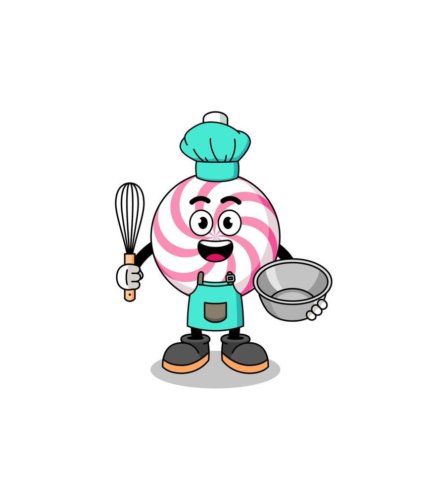 illustratie van lollyspiraal als bakkerijchef vector