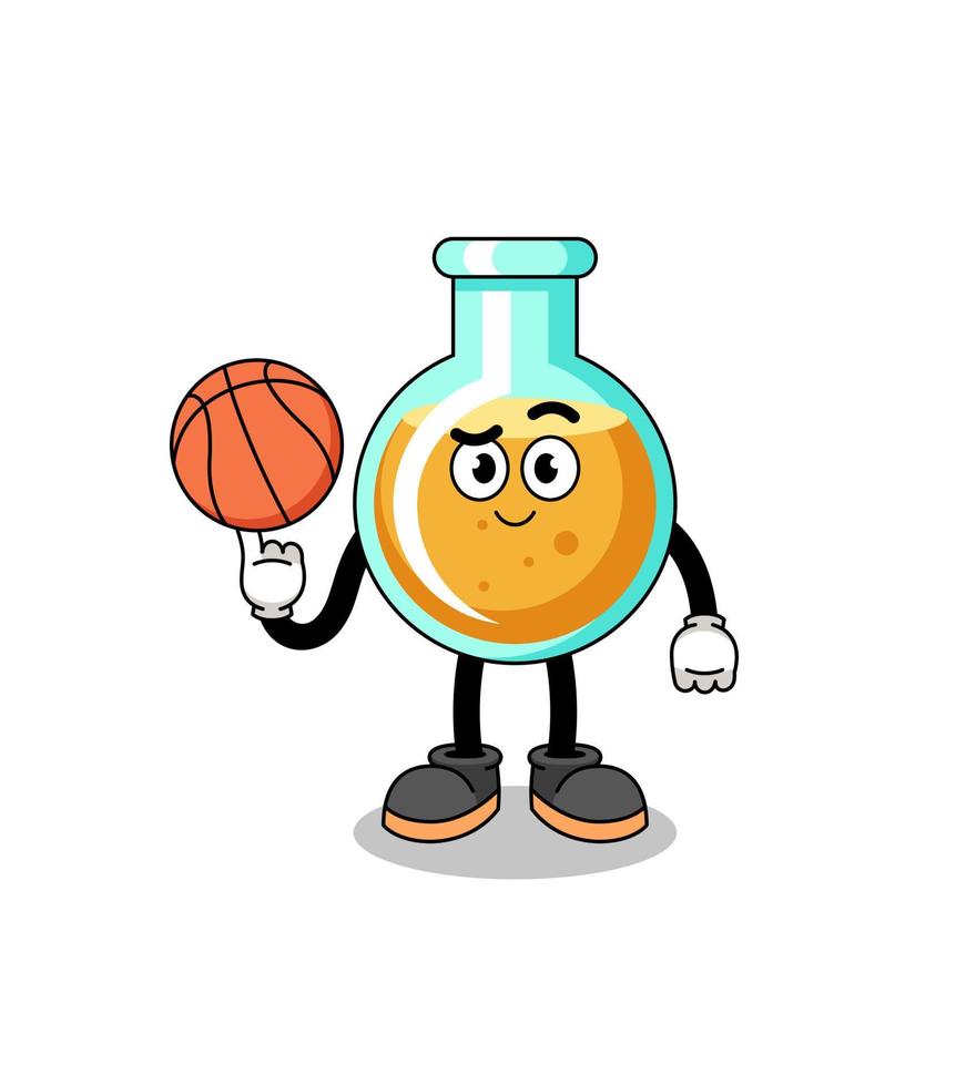 illustratie van laboratoriumbekers als basketbalspeler vector