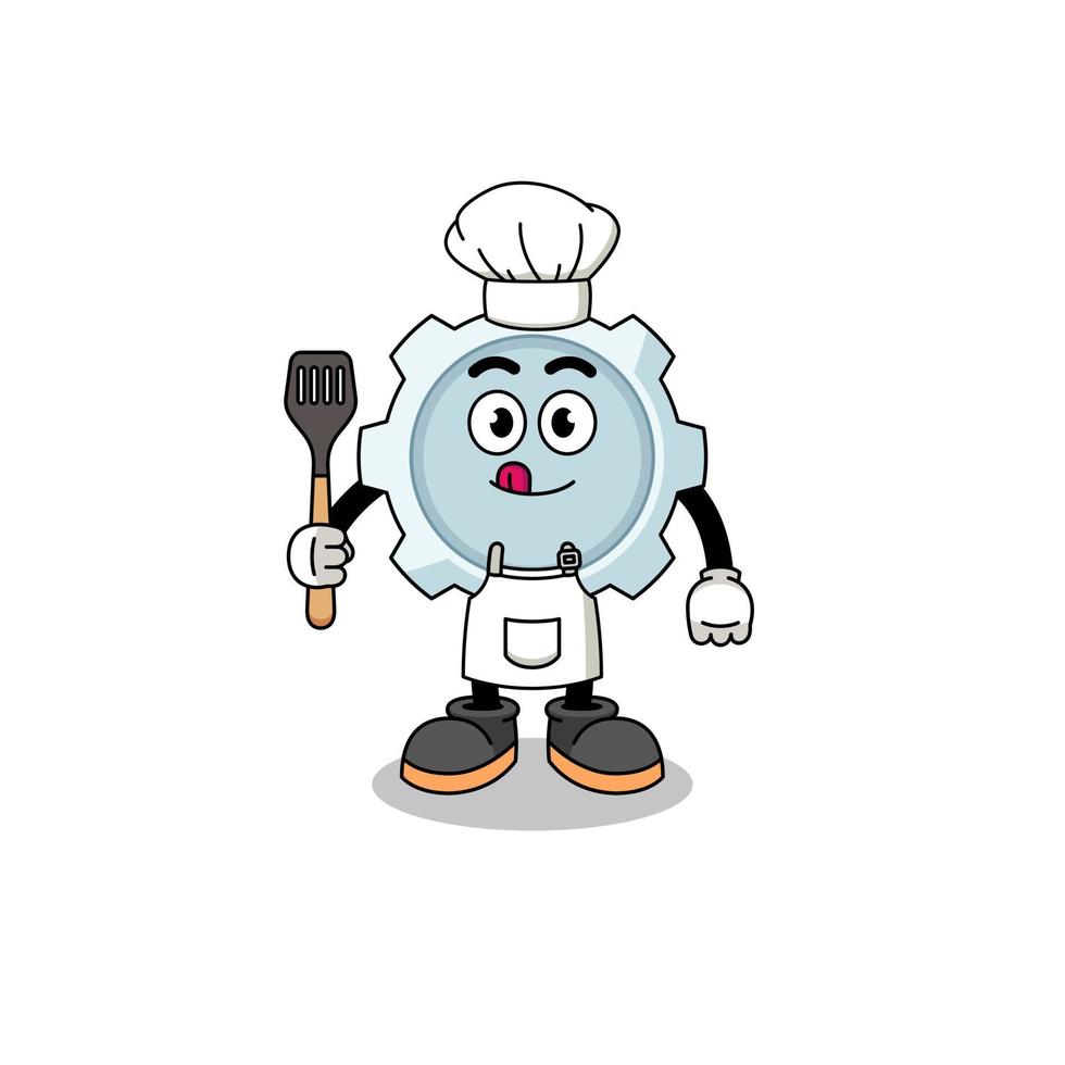 mascotte illustratie van vistuig chef vector