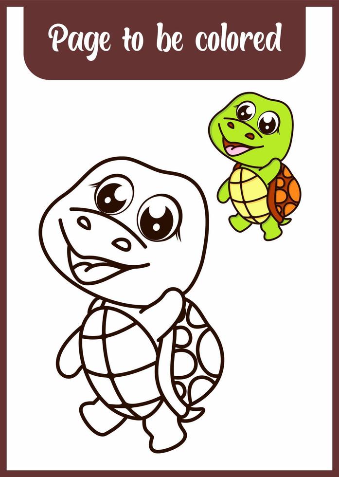 kleurboek voor kinderen. schildpad vector