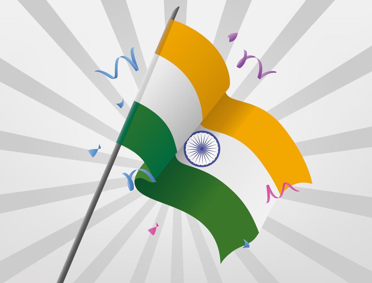 Indiase feestvlaggen wapperen op grote hoogte vector