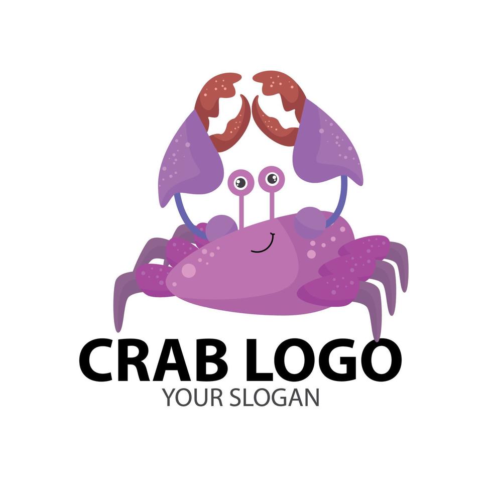 krab mascotte voor visrestaurant logo, kunt u uw slogan toevoegen? vector