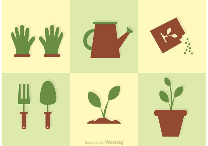 Vector set van tuin iconen