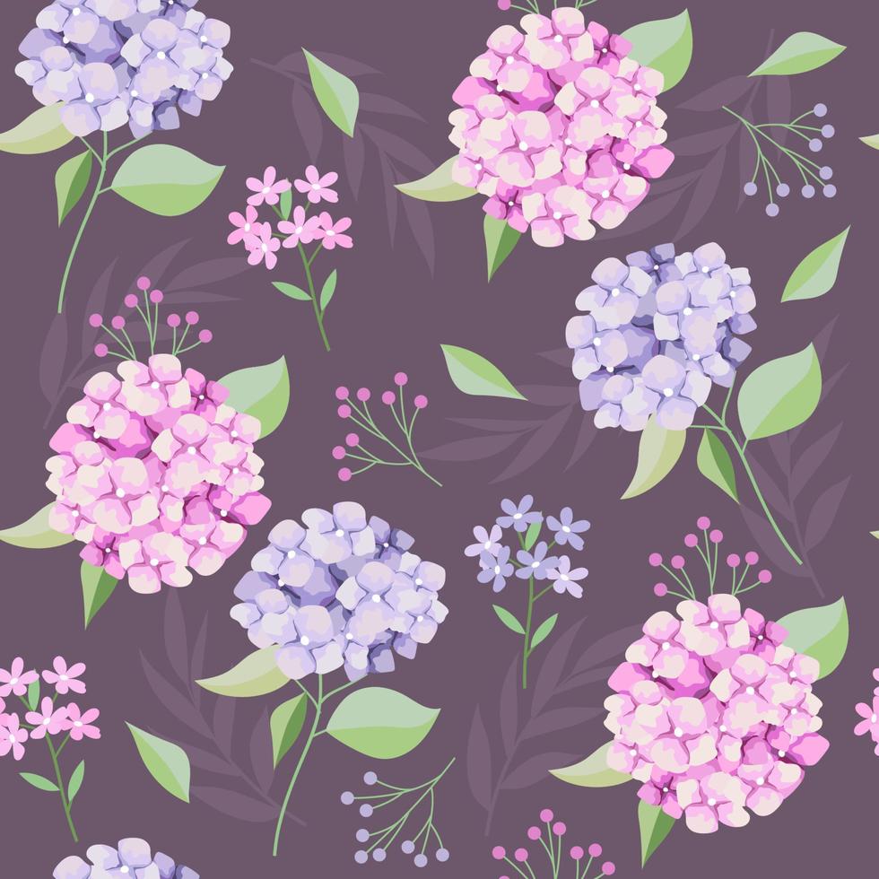 mooie hortensia naadloze achtergrond vector