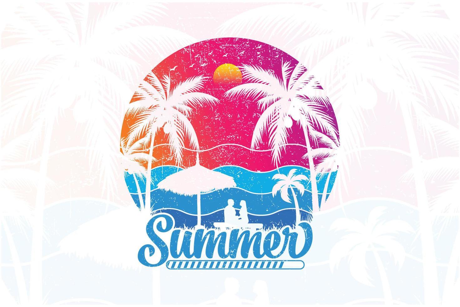 zomervakantie laden grafisch vector t-shirt ontwerp