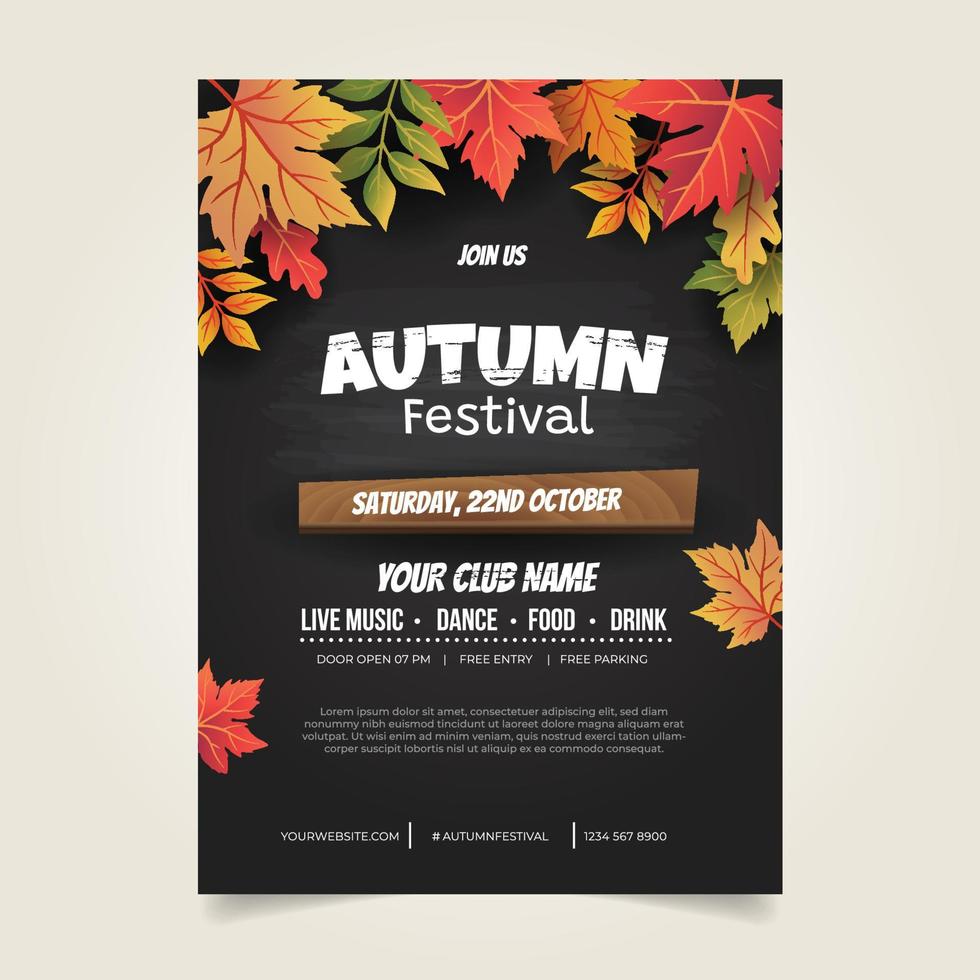 herfst festival poster sjabloon vector