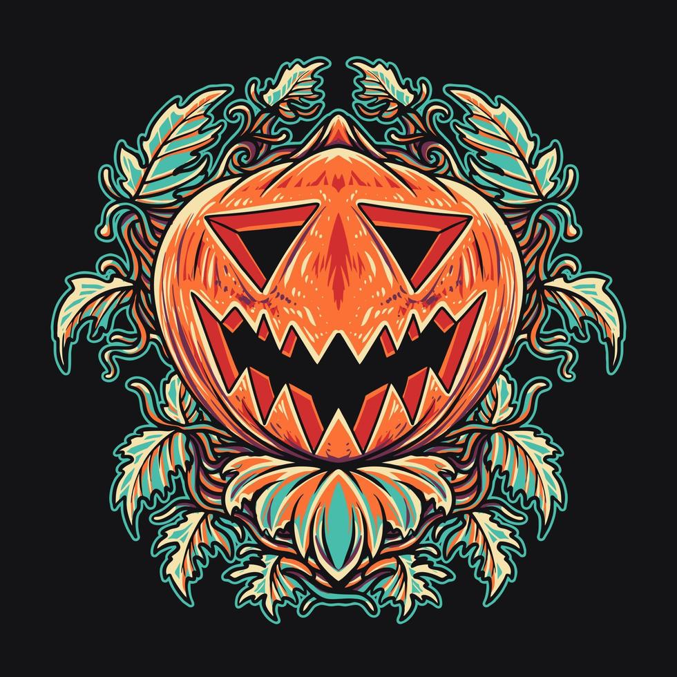 pompoen halloween blad vectorillustratie vector