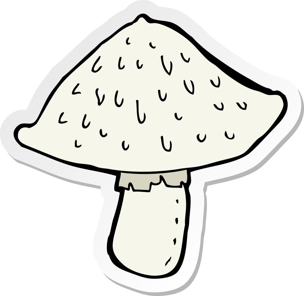 sticker van een cartoon wilde paddenstoel vector
