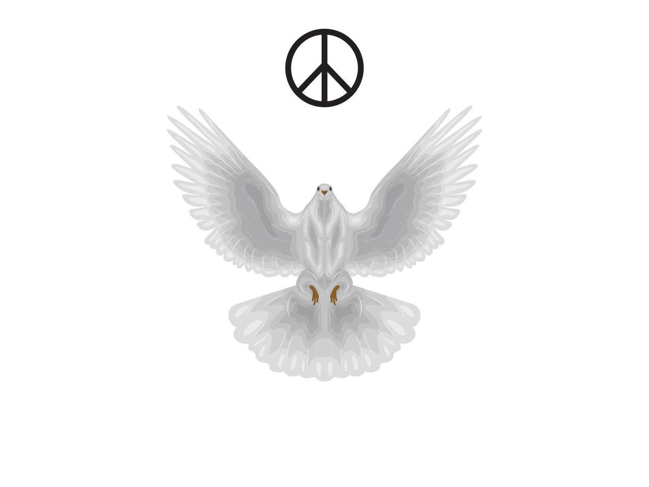 vredesdag hemel duif dag van liefdadigheid gelukkig vectorelement tekening vogel wit geloof liefde eenvoud vector