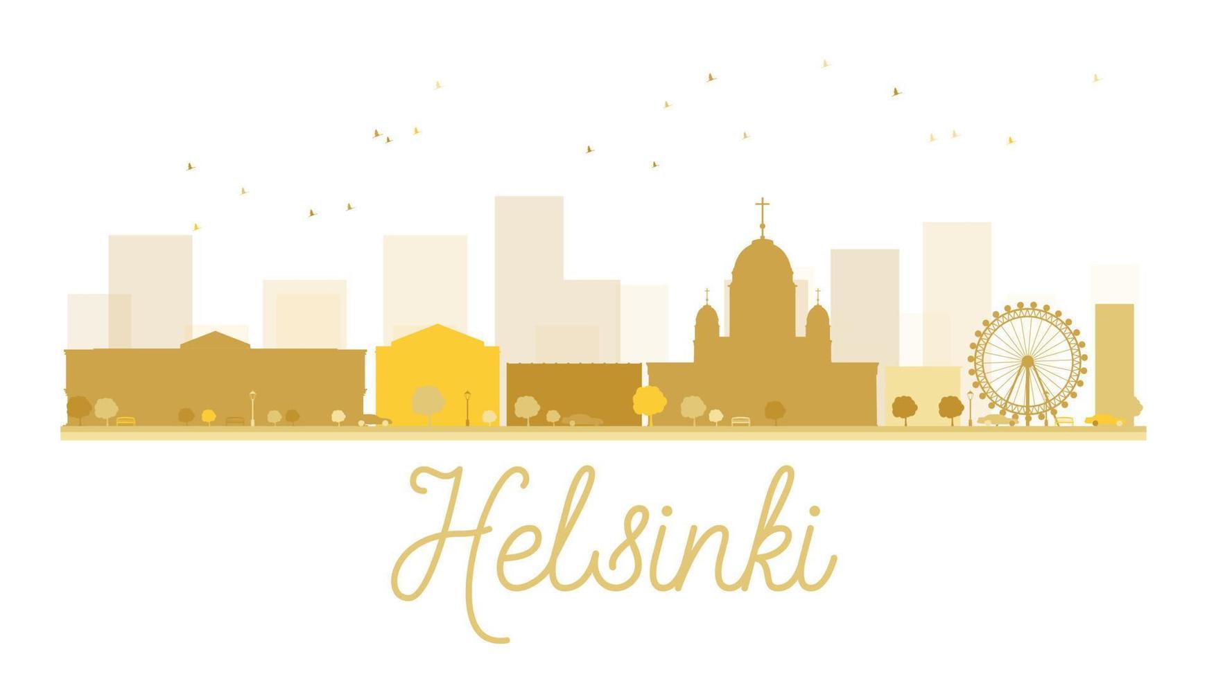 helsinki stad skyline gouden silhouet. vector