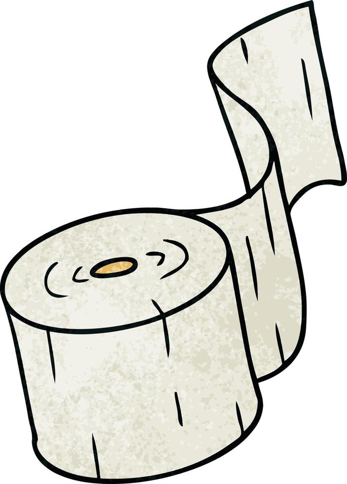 getextureerde cartoon doodle van een wc-rol vector