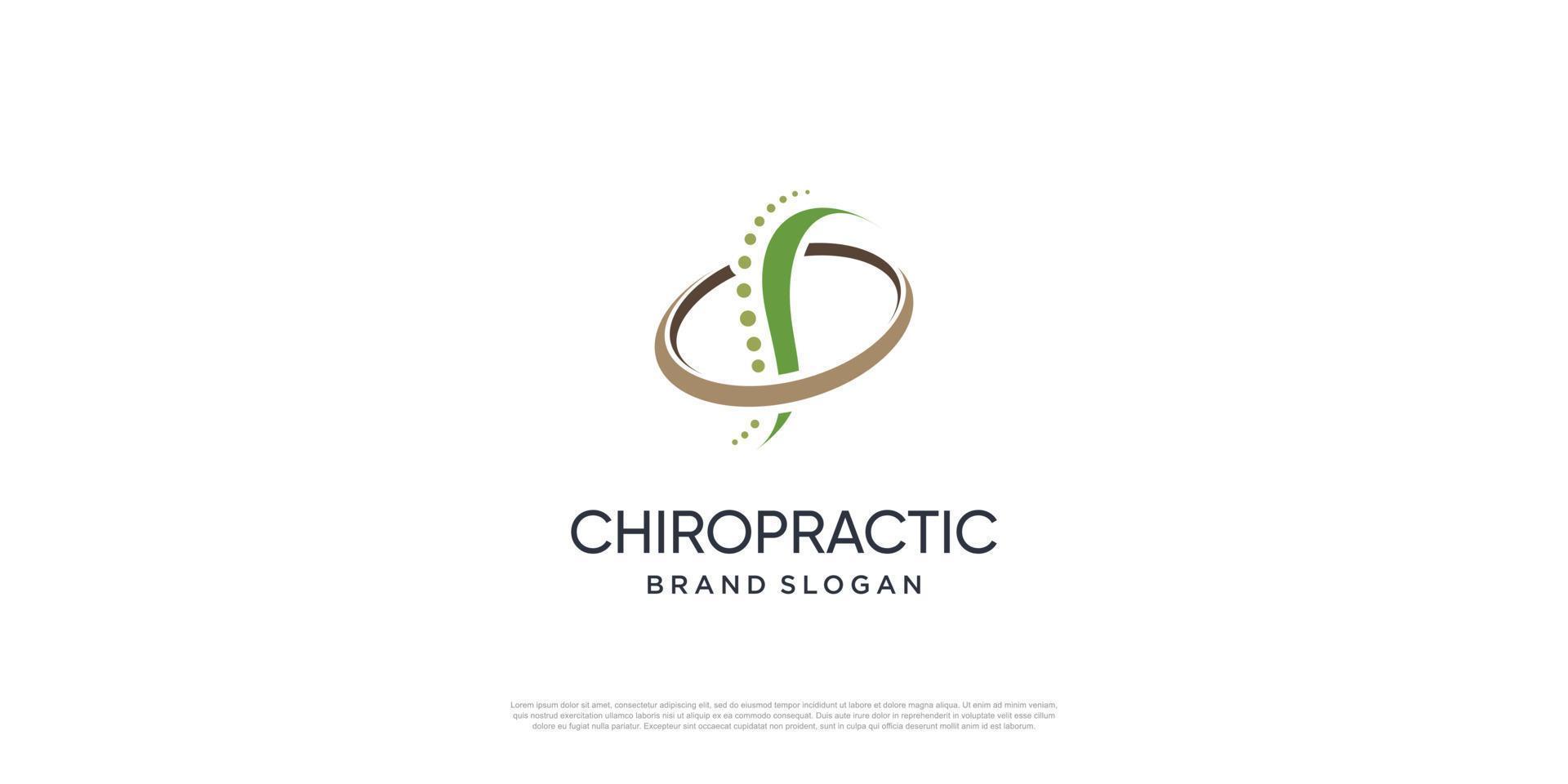 chiropractie logo met creatief uniek element premium vector deel 1.