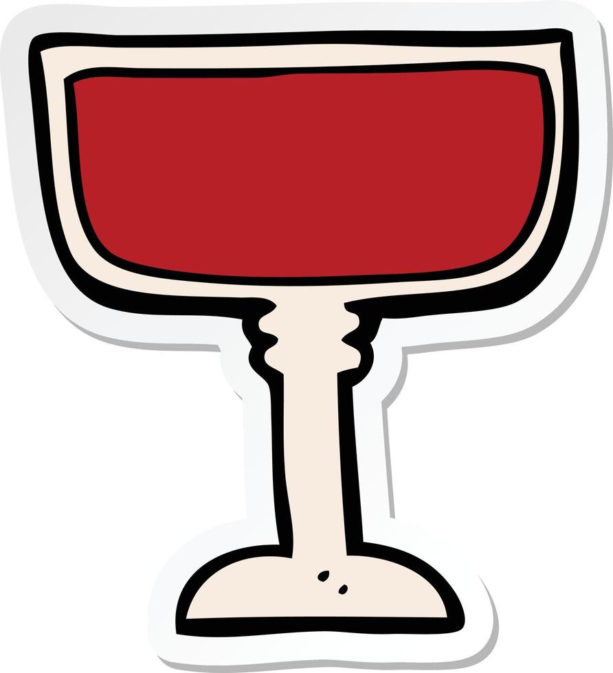 sticker van een cartoon wijnglas vector