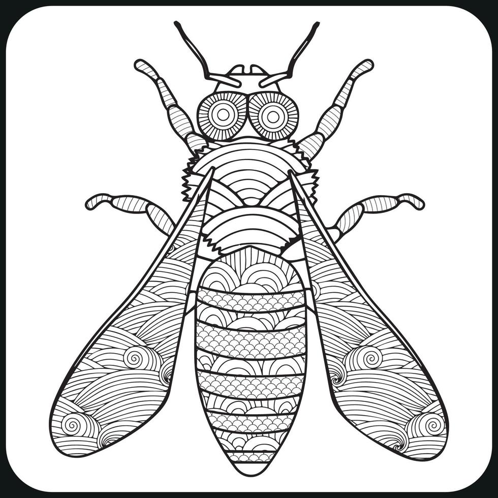 libelle mandala kleurplaat vector