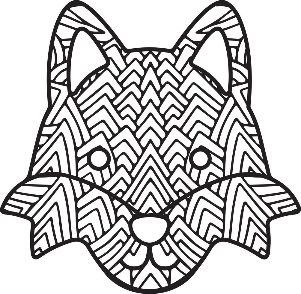 vos mandala kleurplaat vector